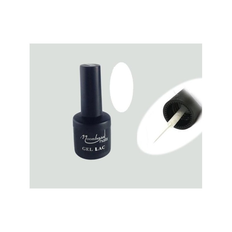 Moonbasa - gel lac cu pensula subtire - alb - 6 ml