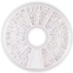 Disc cu perle albe | Pearl Nails