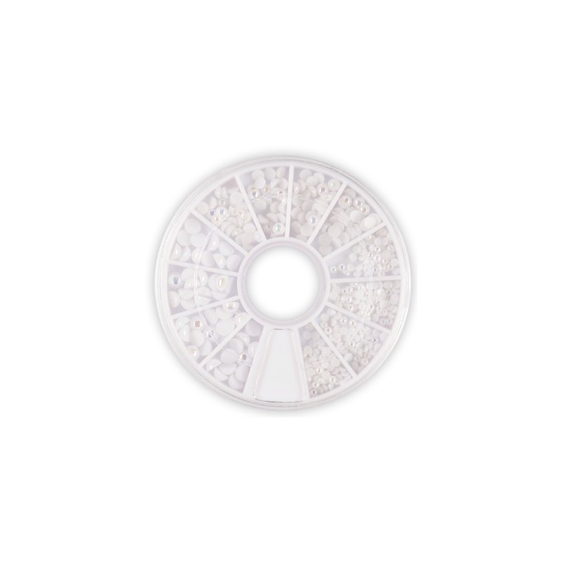 Disc cu perle albe | Pearl Nails