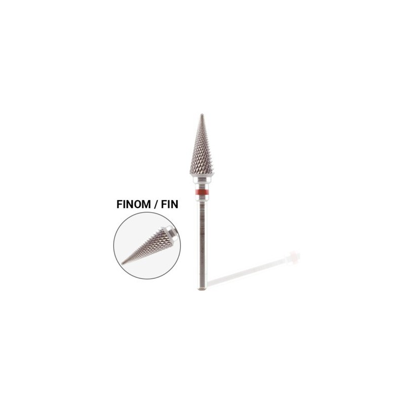 Capat de freza conic din carbid - cross cut - fin | Pearl Nails