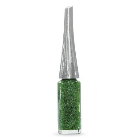Moyra - Lac decor cu pensula subtire - Verde cu sclipici - 8 ml